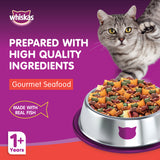 GETIT.QA- Qatar’s Best Online Shopping Website offers WHISKAS GOURMET SEAFOOD DRY FOOD FOR ADULT CATS 1+ YEARS 3 KG
 at the lowest price in Qatar. Free Shipping & COD Available!