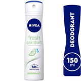 GETIT.QA- Qatar’s Best Online Shopping Website offers NIVEA DEODORANT SPRAY FOR WOMEN FRESH COMFORT 150 ML at the lowest price in Qatar. Free Shipping & COD Available!