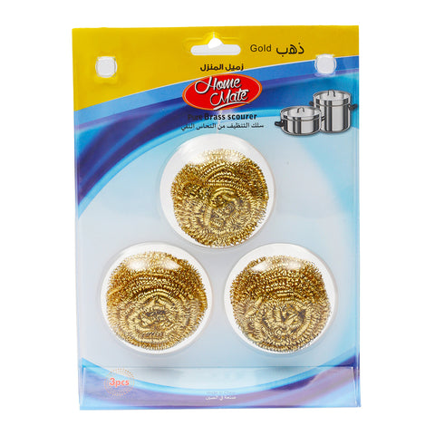 GETIT.QA- Qatar’s Best Online Shopping Website offers HOME MATE GOLDEN BRASS SCOURER 3 PCS
 at the lowest price in Qatar. Free Shipping & COD Available!