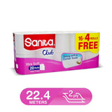 GETIT.QA- Qatar’s Best Online Shopping Website offers SANITA CLUB TOILET TISSUE 2PLY 16+4 ROLLS at the lowest price in Qatar. Free Shipping & COD Available!