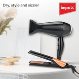 GETIT.QA- Qatar’s Best Online Shopping Website offers IMPEX HAIR STRAIGHTENER + HAIR DRYER COMBO HAIR STYLER, HSK 101 at the lowest price in Qatar. Free Shipping & COD Available!