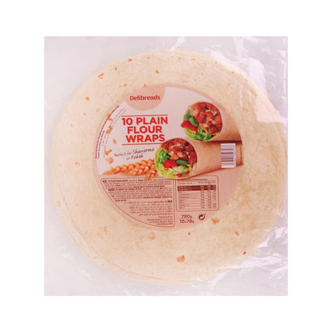 GETIT.QA- Qatar’s Best Online Shopping Website offers DELIBREADS 10 PLAIN FLOUR WRAPS 780 G at the lowest price in Qatar. Free Shipping & COD Available!