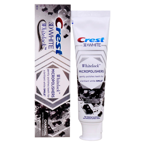 GETIT.QA- Qatar’s Best Online Shopping Website offers CREST 3D WHITE WHITELOCK MICROPOLISHERS CHARCOAL WITH FRESH MINT TOOTHPASTE 88 ML at the lowest price in Qatar. Free Shipping & COD Available!