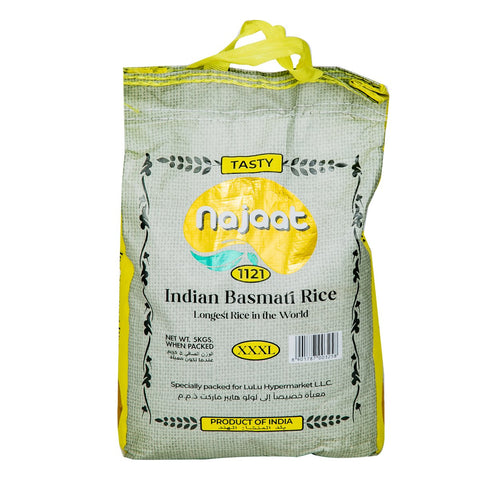 GETIT.QA- Qatar’s Best Online Shopping Website offers NAJAT BSMTI RICE XXXL1121 5KG at the lowest price in Qatar. Free Shipping & COD Available!
