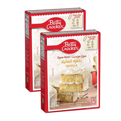 GETIT.QA- Qatar’s Best Online Shopping Website offers BETTY CROCKER VANILLA SUPER MOIST CAKE MIX 2 X 510 G at the lowest price in Qatar. Free Shipping & COD Available!