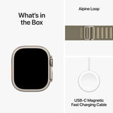 GETIT.QA- Qatar’s Best Online Shopping Website offers APPLE WATCH ULTRA 2 GPS + CELLULAR, TITANIUM CASE WITH OLIVE ALPINE LOOP, 49 MM, MEDIUM, MREY3AE/A at the lowest price in Qatar. Free Shipping & COD Available!