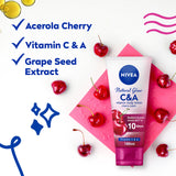 GETIT.QA- Qatar’s Best Online Shopping Website offers NIVEA BODY LOTION NATURAL GLOW VITAMIN C & A CHERRY SCENT 180 ML at the lowest price in Qatar. Free Shipping & COD Available!