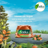 GETIT.QA- Qatar’s Best Online Shopping Website offers VATIKA MOROCCAN ARGAN SOFT & SILKY + HEAT PROTECT STYLING HAIR CREAM FOR DULL DRY & UNMANAGEABLE HAIR 140 ML at the lowest price in Qatar. Free Shipping & COD Available!