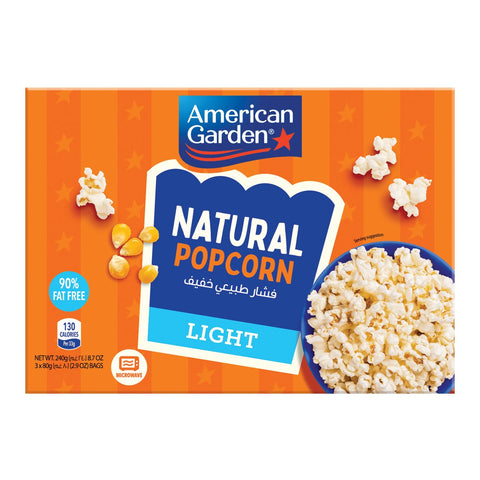 GETIT.QA- Qatar’s Best Online Shopping Website offers AMERICAN GARDEN NATURAL POPCORN LIGHT 240 G at the lowest price in Qatar. Free Shipping & COD Available!