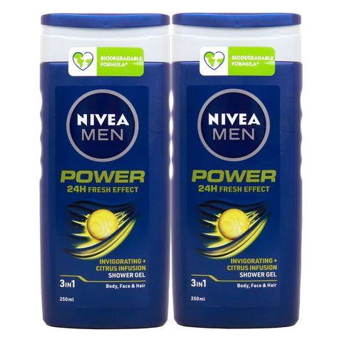 GETIT.QA- Qatar’s Best Online Shopping Website offers NIVEA MEN POWER FRESH SHOWER GEL 2 X 250 ML at the lowest price in Qatar. Free Shipping & COD Available!