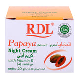 GETIT.QA- Qatar’s Best Online Shopping Website offers RDL PAPAYA EXTRACT NIGHT CREAM WITH VITAMIN E 20 G at the lowest price in Qatar. Free Shipping & COD Available!