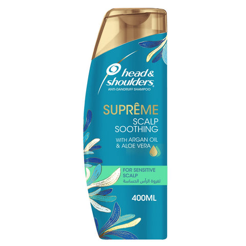 GETIT.QA- Qatar’s Best Online Shopping Website offers HEAD & SHOULDERS SUPREME ANTI-DANDRUFF SHAMPOO WITH ARGAN OIL AND ALOE VERA FOR SENSITIVE SCALP SOOTHING 400 ML at the lowest price in Qatar. Free Shipping & COD Available!