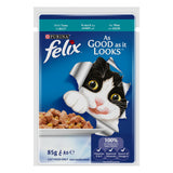 GETIT.QA- Qatar’s Best Online Shopping Website offers PURINA WET CAT FOOD FELIX AS GOOD AS IT LOOKS TUNA IN JELLY 85 G
 at the lowest price in Qatar. Free Shipping & COD Available!