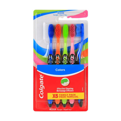 GETIT.QA- Qatar’s Best Online Shopping Website offers COLGATE TOOTHBRUSH COLORS MEDIUM VALUE PACK 5 PCS at the lowest price in Qatar. Free Shipping & COD Available!