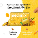 GETIT.QA- Qatar’s Best Online Shopping Website offers MEDIMIX TURMERIC & ARGAN OIL AYURVEDIC SOAP 125 G at the lowest price in Qatar. Free Shipping & COD Available!