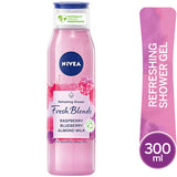 GETIT.QA- Qatar’s Best Online Shopping Website offers NIVEA FRESH BLENDS REFRESHING SHOWER GEL RASPBERRY-- BLUEBERRY-- ALMOND MILK 300 ML at the lowest price in Qatar. Free Shipping & COD Available!