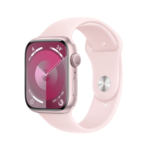 GETIT.QA- Qatar’s Best Online Shopping Website offers APPLE WATCH SERIES 9 GPS, PINK ALUMINIUM CASE WITH LIGHT PINK SPORT BAND, 45 MM, M/L, MR9H3QA/A at the lowest price in Qatar. Free Shipping & COD Available!