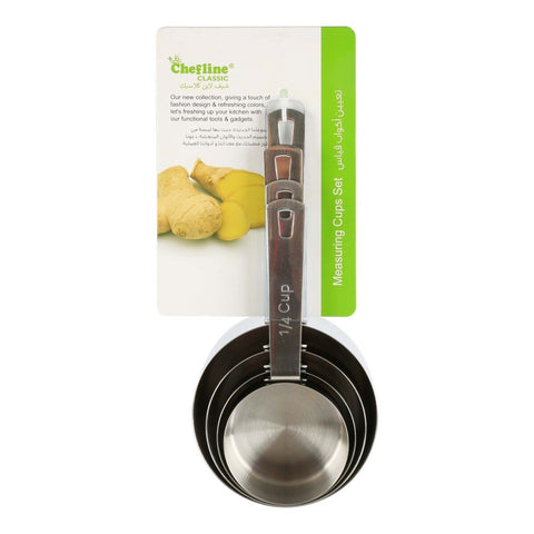 GETIT.QA- Qatar’s Best Online Shopping Website offers CHEFLINE STAINLESS STEEL MEASURING CUP SET-- HB4122FR at the lowest price in Qatar. Free Shipping & COD Available!