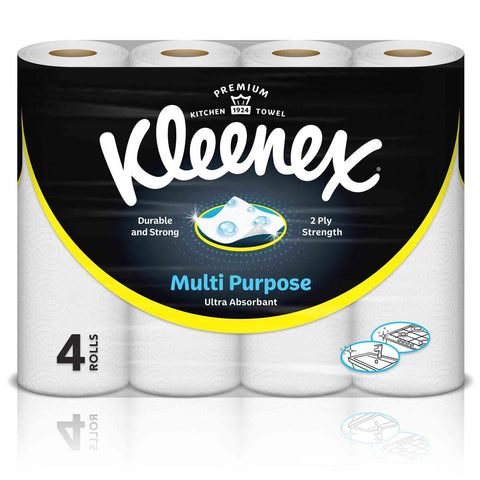 GETIT.QA- Qatar’s Best Online Shopping Website offers KLEENEX MULTI PURPOSE KITCHEN TISSUE PAPER TOWEL 2PLY 40 SHEETS 4 ROLLS at the lowest price in Qatar. Free Shipping & COD Available!