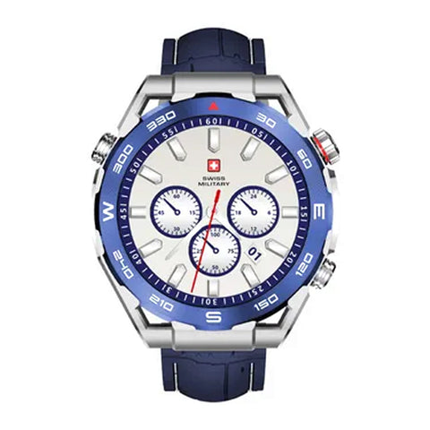 GETIT.QA- Qatar’s Best Online Shopping Website offers SWISS MILITARY DOM3 BLUETOOTH SMART WATCH, 1.43 INCHES, BLUE at the lowest price in Qatar. Free Shipping & COD Available!