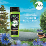 GETIT.QA- Qatar’s Best Online Shopping Website offers VATIKA NATURALS TURKISH BLACK SEED STRENGTH AND SHINE SHAMPOO FOR WEAK-- DULL HAIR 400 ML at the lowest price in Qatar. Free Shipping & COD Available!