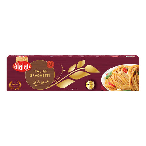 GETIT.QA- Qatar’s Best Online Shopping Website offers AL ALALI ITALIAN WHOLE WHEAT SPAGHETTI WITH OMEGA 3 450 G at the lowest price in Qatar. Free Shipping & COD Available!