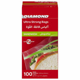 GETIT.QA- Qatar’s Best Online Shopping Website offers DIAMOND ULTRA STONG ZIPPER SANDWICH BAGS OXO-BIODEGRADABLE SIZE 16.5 X 14.9 CM 100 PCS at the lowest price in Qatar. Free Shipping & COD Available!