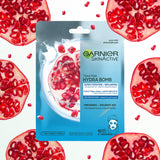 GETIT.QA- Qatar’s Best Online Shopping Website offers GARNIER SKIN ACTIVE FACE MASK HYDRA BOMB POMEGRANATE FOR DEHYDRATED SKIN TISSUE 1 PC at the lowest price in Qatar. Free Shipping & COD Available!