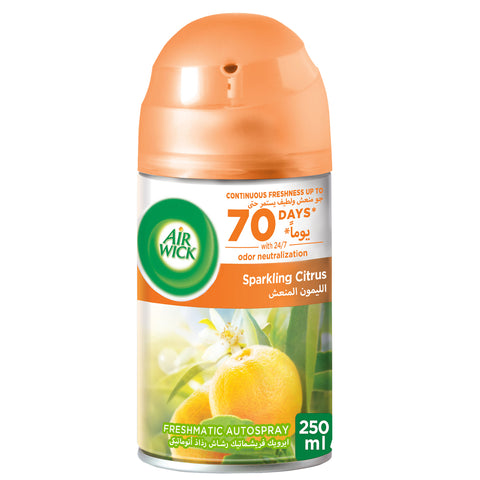 GETIT.QA- Qatar’s Best Online Shopping Website offers AIRWICK AIR FRESHENER FRESHMATIC REFILL SPARKLING CITRUS 250 ML
 at the lowest price in Qatar. Free Shipping & COD Available!