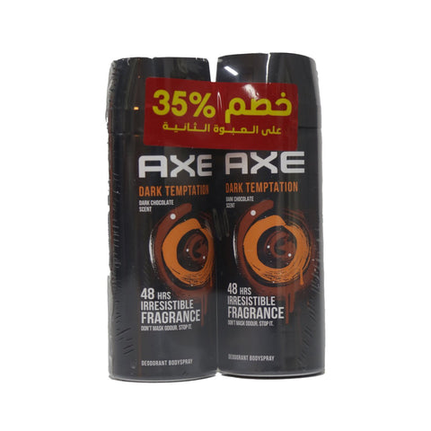 GETIT.QA- Qatar’s Best Online Shopping Website offers AXE DEO DARK TEMPTATION SPRAY VALUE PACK VALUE 2 X 150 ML at the lowest price in Qatar. Free Shipping & COD Available!