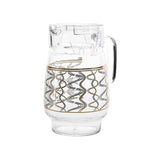 Crystal Drops Glass Water Jug, Golden Design, P13005-E3 - GETIT.QA