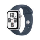 GETIT.QA- Qatar’s Best Online Shopping Website offers APPLE WATCH SE GPS, SILVER ALUMINIUM CASE WITH STORM BLUE SPORT BAND, 44 MM, M/L, MREE3 at the lowest price in Qatar. Free Shipping & COD Available!