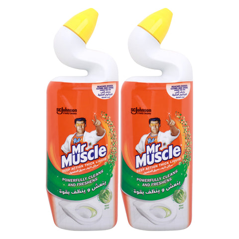 GETIT.QA- Qatar’s Best Online Shopping Website offers MR. MUSCLE DEEP ACTION THICK LIQUID TOILET CLEANER MINT VALUE PACK 2 X 750 ML
 at the lowest price in Qatar. Free Shipping & COD Available!