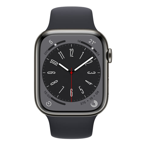 GETIT.QA- Qatar’s Best Online Shopping Website offers APPLE WATCH SERIES 8 GPS + CELLULAR, 45 MM, GRAPHITE STAINLESS STEEL CASE WITH MIDNIGHT SPORT BAND, REGULAR at the lowest price in Qatar. Free Shipping & COD Available!