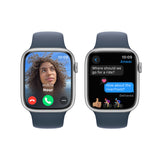 GETIT.QA- Qatar’s Best Online Shopping Website offers APPLE WATCH SERIES 9 GPS, SILVER ALUMINIUM CASE WITH STORM BLUE SPORT BAND, 41 MM, S/M, MR903QA/A at the lowest price in Qatar. Free Shipping & COD Available!