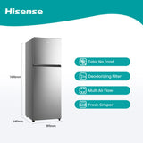 GETIT.QA- Qatar’s Best Online Shopping Website offers HISENSE DOUBLE DOOR REFRIGERATOR, 320L, STAINLESS STEEL FINISH, RT418N4ASU1 at the lowest price in Qatar. Free Shipping & COD Available!