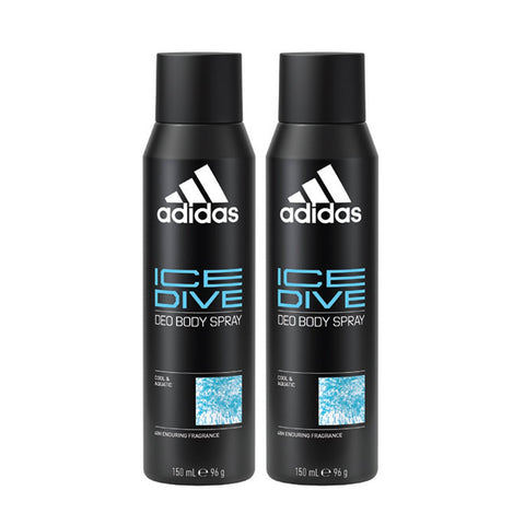 GETIT.QA- Qatar’s Best Online Shopping Website offers ADIDAS ICE DIVE DEO BODY SPRAY FOR MEN VALUE PACK 2 X 150 ML at the lowest price in Qatar. Free Shipping & COD Available!