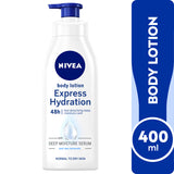 GETIT.QA- Qatar’s Best Online Shopping Website offers NIVEA BODY LOTION EXPRESS HYDRATION NORMAL & DRY SKIN 400 ML at the lowest price in Qatar. Free Shipping & COD Available!