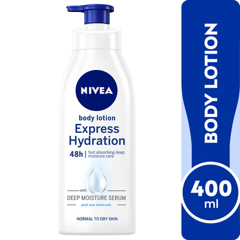 GETIT.QA- Qatar’s Best Online Shopping Website offers NIVEA BODY LOTION EXPRESS HYDRATION NORMAL & DRY SKIN 400 ML at the lowest price in Qatar. Free Shipping & COD Available!