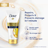 GETIT.QA- Qatar’s Best Online Shopping Website offers DOVE PROTEIN SUPER CONDITIONER KERATIN REPAIR IN 1 MINUTE 180 ML at the lowest price in Qatar. Free Shipping & COD Available!