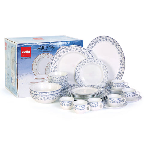 GETIT.QA- Qatar’s Best Online Shopping Website offers CELLO ARIANA DINNER SET 33PCS BLUE SPARKLE at the lowest price in Qatar. Free Shipping & COD Available!