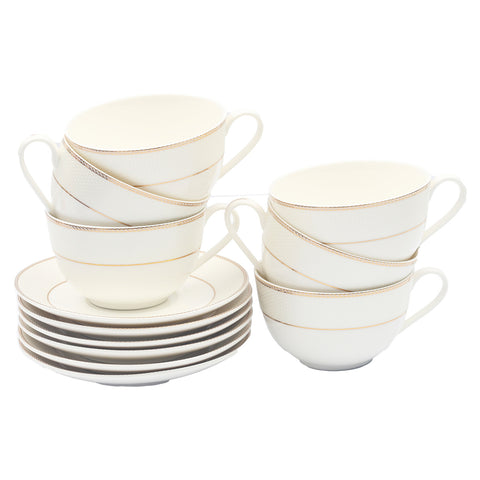 GETIT.QA- Qatar’s Best Online Shopping Website offers PEARL NOIRE CUP & SAUCER 280ML 12PCS YJS206 at the lowest price in Qatar. Free Shipping & COD Available!