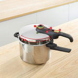 GETIT.QA- Qatar’s Best Online Shopping Website offers TEFAL SECURE TRENDY PRESSURE COOKER-- 6 L + 4 L-- P2584300 at the lowest price in Qatar. Free Shipping & COD Available!