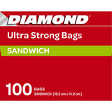 GETIT.QA- Qatar’s Best Online Shopping Website offers DIAMOND ULTRA STONG ZIPPER SANDWICH BAGS OXO-BIODEGRADABLE SIZE 16.5 X 14.9 CM 100 PCS at the lowest price in Qatar. Free Shipping & COD Available!