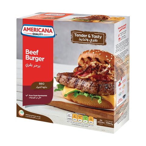 GETIT.QA- Qatar’s Best Online Shopping Website offers AMERICANA BBQ BEEF BURGER 24 PCS at the lowest price in Qatar. Free Shipping & COD Available!