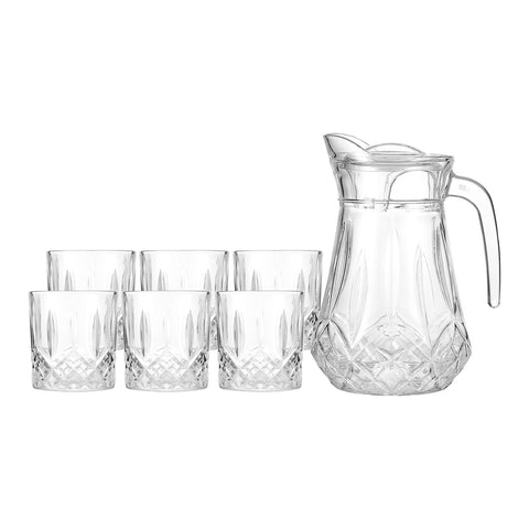 GETIT.QA- Qatar’s Best Online Shopping Website offers DELI GLASS WATER SET 7PCS EH1002-1D-L7 at the lowest price in Qatar. Free Shipping & COD Available!