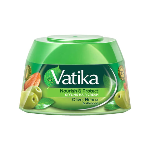 GETIT.QA- Qatar’s Best Online Shopping Website offers VATIKA NATURALS NOURISH & PROTECT STYLING HAIR CREAM OLIVE-- HENNA-- & ALMOND 140 ML at the lowest price in Qatar. Free Shipping & COD Available!