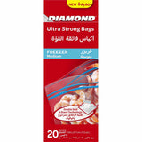 GETIT.QA- Qatar’s Best Online Shopping Website offers DIAMOND ULTRA STRONG FREEZER MEDIUM ZIPPER BAGS OXO-BIODEGRADABLE SIZE 26.8 CM X 24.4 CM 20PCS at the lowest price in Qatar. Free Shipping & COD Available!