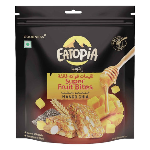 GETIT.QA- Qatar’s Best Online Shopping Website offers EATOPIA SUPER FRUIT BITES MANGO CHIA 60 G at the lowest price in Qatar. Free Shipping & COD Available!