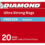 GETIT.QA- Qatar’s Best Online Shopping Website offers DIAMOND ULTRA STRONG FREEZER MEDIUM ZIPPER BAGS OXO-BIODEGRADABLE SIZE 26.8 CM X 24.4 CM 20PCS at the lowest price in Qatar. Free Shipping & COD Available!